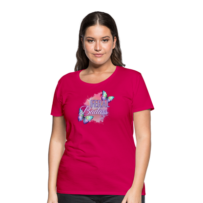 Feral Badass Women’s Premium T-Shirt - dark pink