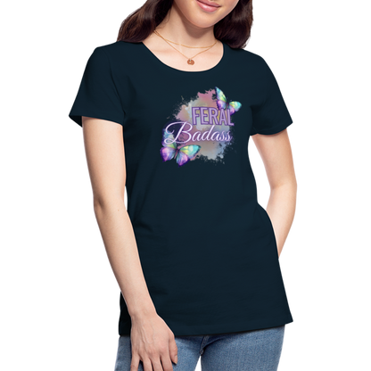 Feral Badass Women’s Premium T-Shirt - deep navy