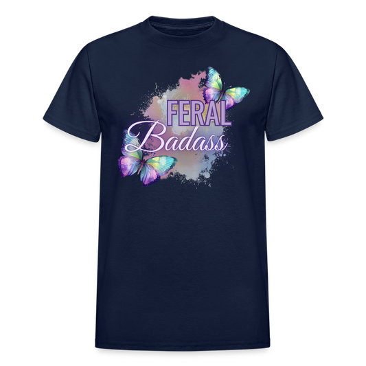 Feral Badass Gildan Ultra Cotton Adult T-Shirt - navy