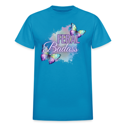 Feral Badass Gildan Ultra Cotton Adult T-Shirt - turquoise