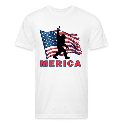 Merica Fitted Cotton/Poly T-Shirt by Next Level - white