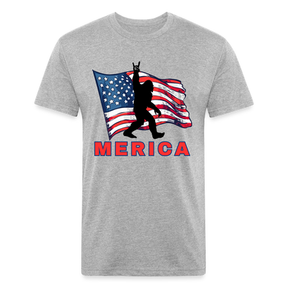 Merica Fitted Cotton/Poly T-Shirt by Next Level - heather gray