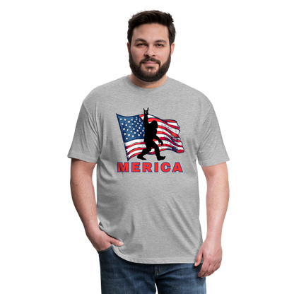 Merica Fitted Cotton/Poly T-Shirt by Next Level - heather gray