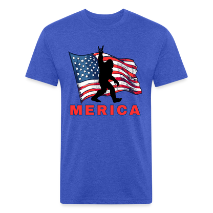 Merica Fitted Cotton/Poly T-Shirt by Next Level - heather royal
