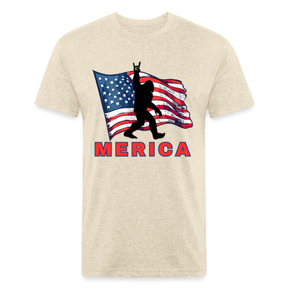 Merica Fitted Cotton/Poly T-Shirt by Next Level - heather cream