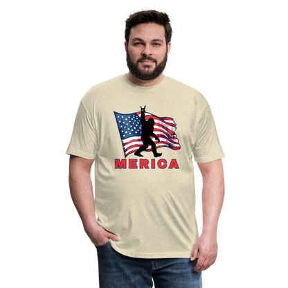 Merica Fitted Cotton/Poly T-Shirt by Next Level - heather cream