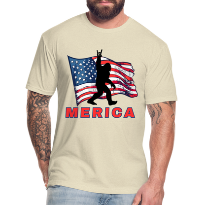 Merica Fitted Cotton/Poly T-Shirt by Next Level - heather cream