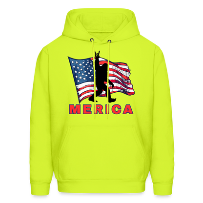 Merica Men's Hoodie - safety green