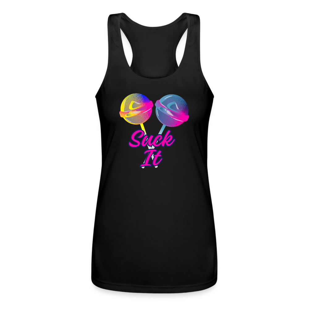 Suck It Women’s Performance Racerback Tank Top - black