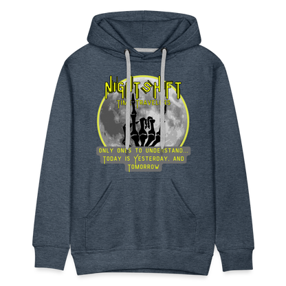 NIGHTSHIFT hand Men’s Premium Hoodie - heather denim