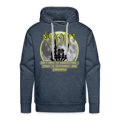 NIGHTSHIFT hand Men’s Premium Hoodie - heather denim