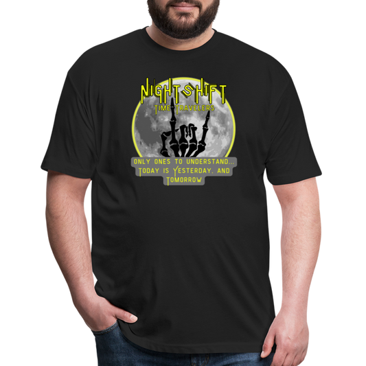 NIGHTSHIFT Hand Fitted Cotton/Poly T-Shirt by Next Level - black