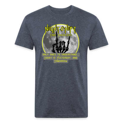 NIGHTSHIFT Hand Fitted Cotton/Poly T-Shirt by Next Level - heather navy