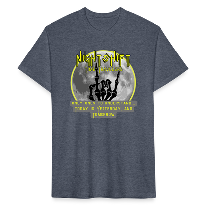 NIGHTSHIFT Hand Fitted Cotton/Poly T-Shirt by Next Level - heather navy