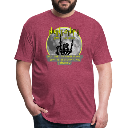 NIGHTSHIFT Hand Fitted Cotton/Poly T-Shirt by Next Level - heather burgundy