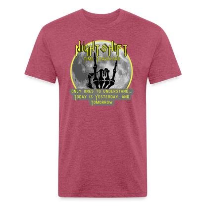 NIGHTSHIFT Hand Fitted Cotton/Poly T-Shirt by Next Level - heather burgundy