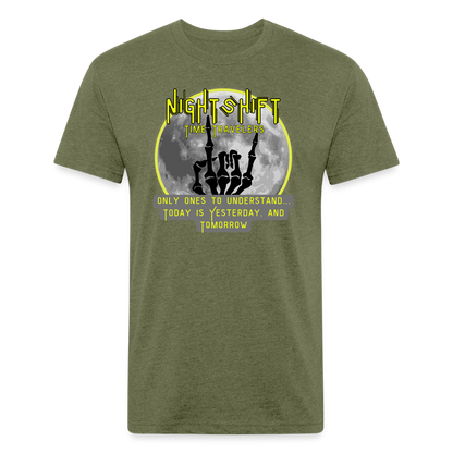 NIGHTSHIFT Hand Fitted Cotton/Poly T-Shirt by Next Level - heather military green