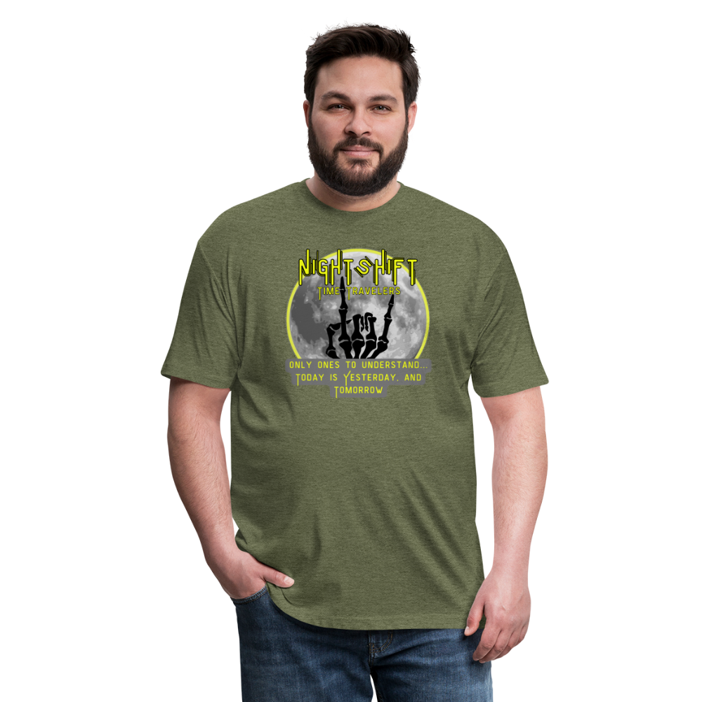 NIGHTSHIFT Hand Fitted Cotton/Poly T-Shirt by Next Level - heather military green