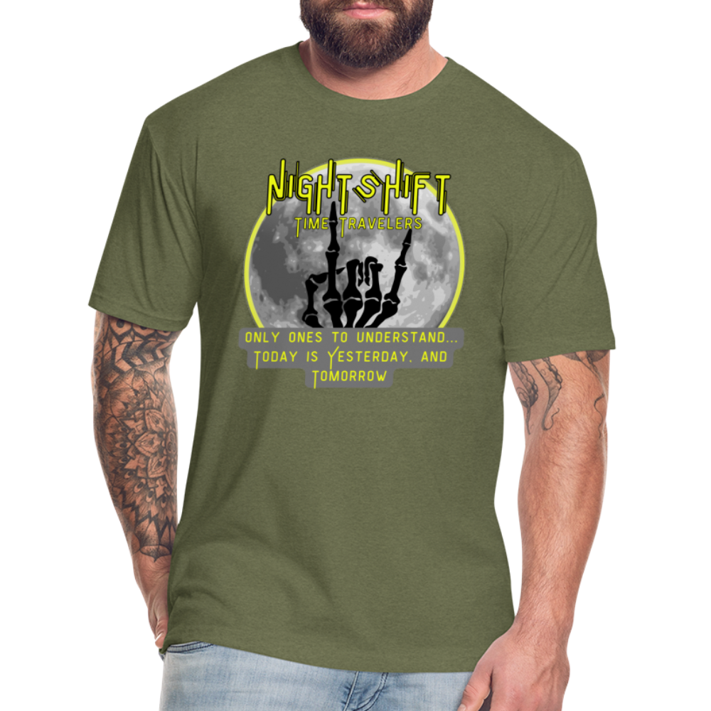 NIGHTSHIFT Hand Fitted Cotton/Poly T-Shirt by Next Level - heather military green