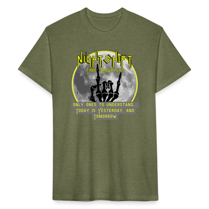 NIGHTSHIFT Hand Fitted Cotton/Poly T-Shirt by Next Level - heather military green