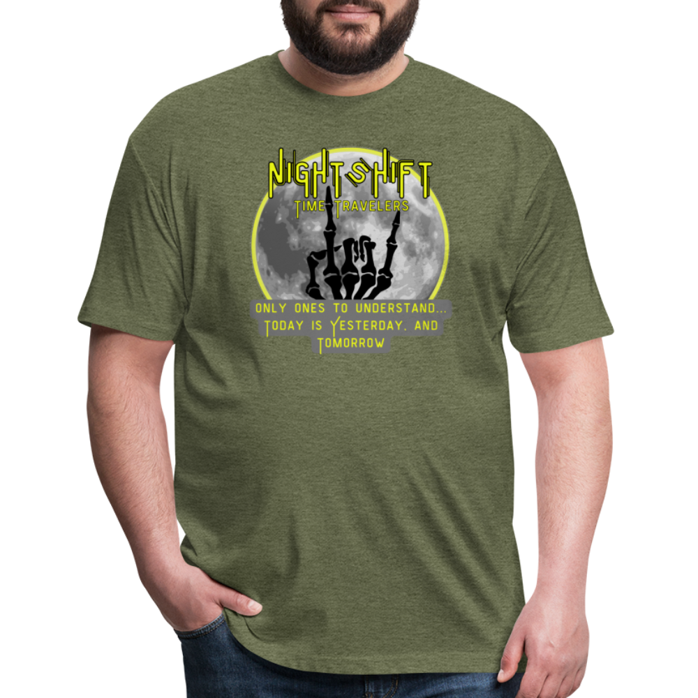 NIGHTSHIFT Hand Fitted Cotton/Poly T-Shirt by Next Level - heather military green