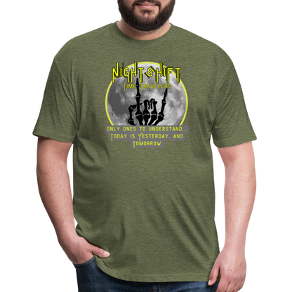 NIGHTSHIFT Hand Fitted Cotton/Poly T-Shirt by Next Level - heather military green