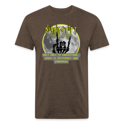 NIGHTSHIFT Hand Fitted Cotton/Poly T-Shirt by Next Level - heather espresso