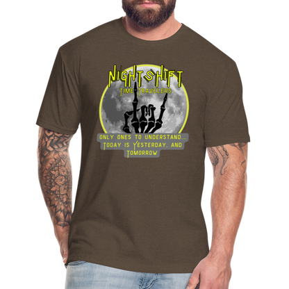 NIGHTSHIFT Hand Fitted Cotton/Poly T-Shirt by Next Level - heather espresso