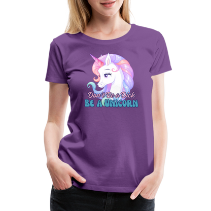Be a Unicorn Women’s Premium T-Shirt - purple