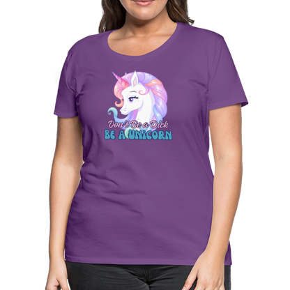 Be a Unicorn Women’s Premium T-Shirt - purple