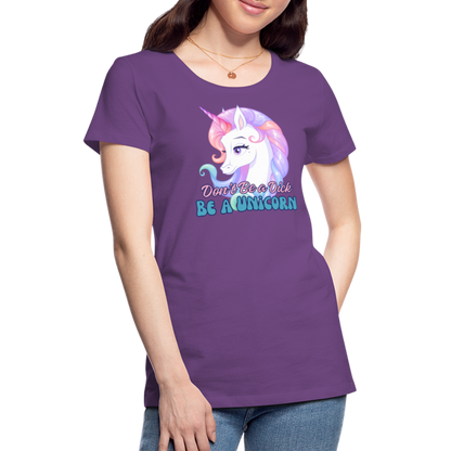 Be a Unicorn Women’s Premium T-Shirt - purple