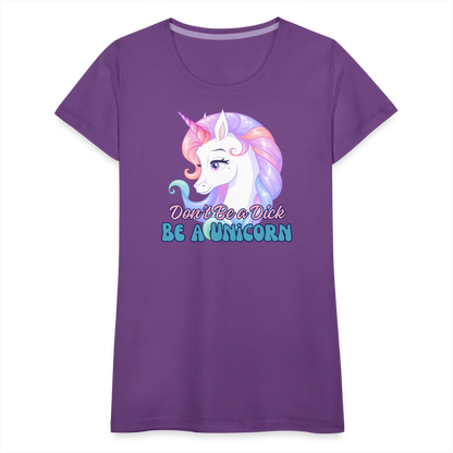Be a Unicorn Women’s Premium T-Shirt - purple