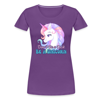 Be a Unicorn Women’s Premium T-Shirt - purple