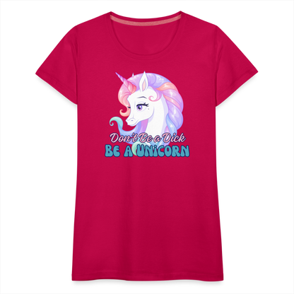 Be a Unicorn Women’s Premium T-Shirt - dark pink