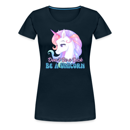 Be a Unicorn Women’s Premium T-Shirt - deep navy