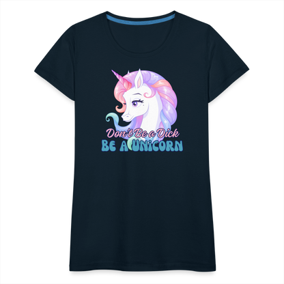 Be a Unicorn Women’s Premium T-Shirt - deep navy