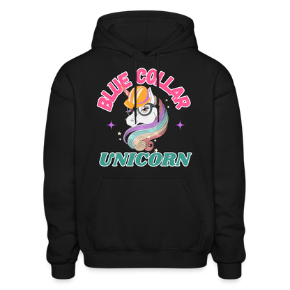 Blue Collar Unicorn Gildan Heavy Blend Adult Hoodie - black
