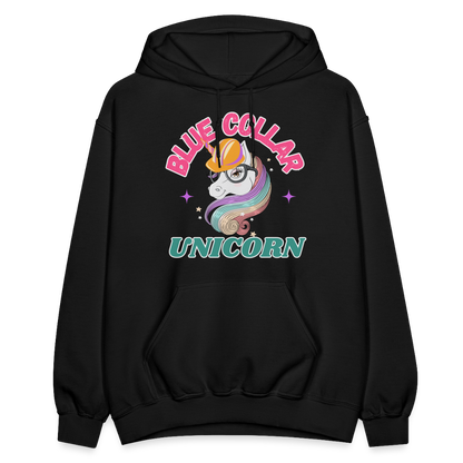 Blue Collar Unicorn Gildan Heavy Blend Adult Hoodie - black