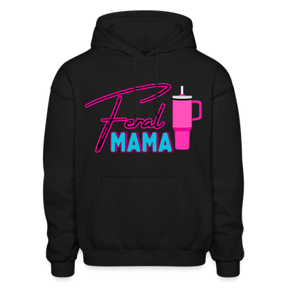 FERAL MAMA Gildan Heavy Blend Adult Hoodie - black