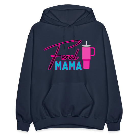 FERAL MAMA Gildan Heavy Blend Adult Hoodie - navy