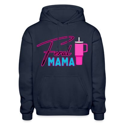 FERAL MAMA Gildan Heavy Blend Adult Hoodie - navy