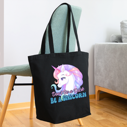 Be a Unicorn Eco-Friendly Cotton Tote - black