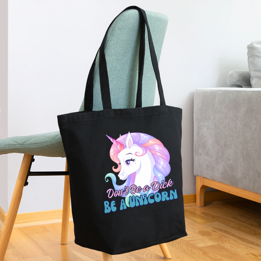 Be a Unicorn Eco-Friendly Cotton Tote - black