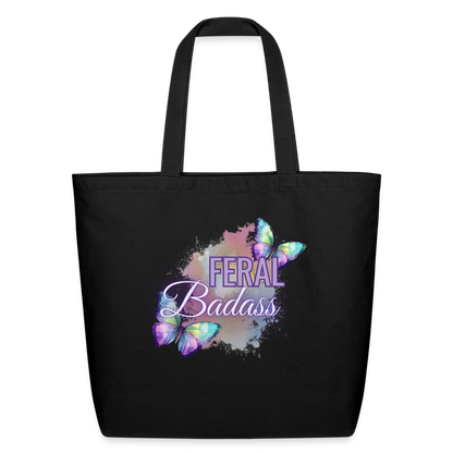 Feral Bad*ss Eco-Friendly Cotton Tote - black