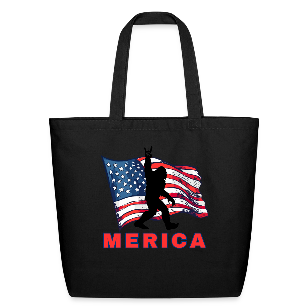 Merica Big Foot Eco-Friendly Cotton Tote - black