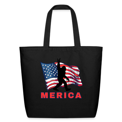 Merica Big Foot Eco-Friendly Cotton Tote - black