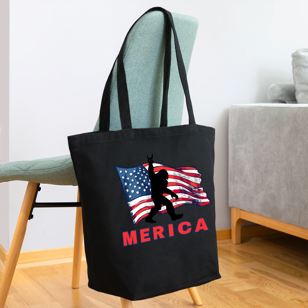 Merica Big Foot Eco-Friendly Cotton Tote - black