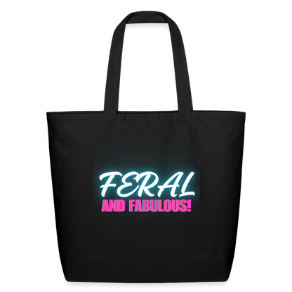 FERAL AND FABULOUS Eco-Friendly Cotton Tote - black
