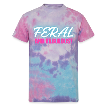 FERAL AND FABULOUS Unisex Tie Dye T-Shirt - cotton candy