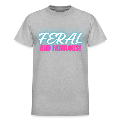 FERAL AND FABULOUS Gildan Ultra Cotton Adult T-Shirt - heather gray